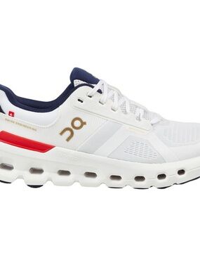 On Running Women’s Cloudrunner 2 White Red Navy Running Shoes Athleisure